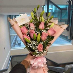 Ramo de Lilium y Rosas Rosadas